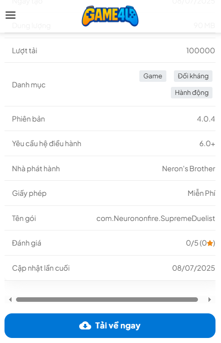 Hướng Dẫn Tải Và Cài Đặt Supreme Duelist Stickman Hack Max Level Mới Nhất