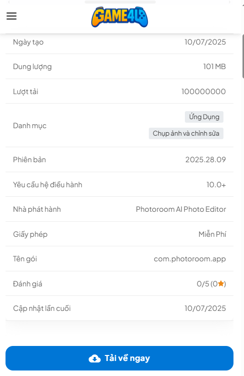 Hướng Dẫn Tải Và Cài Đặt PhotoRoom MOD v2025.28.09 Miễn Phí